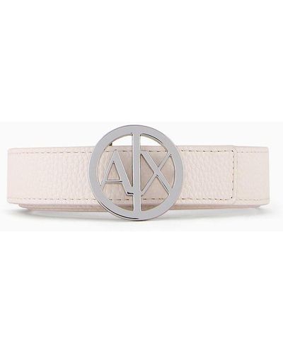 Armani Exchange Buckle Belt - White