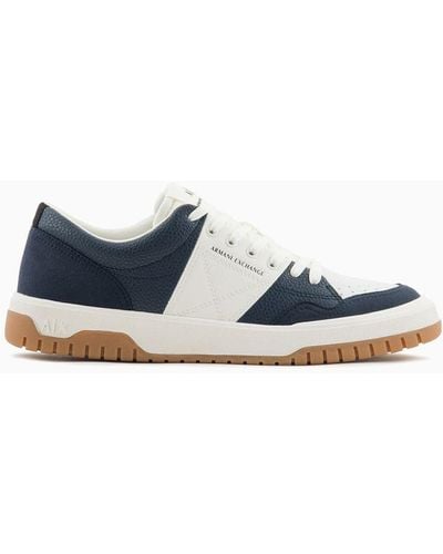 Armani Exchange Trainers With Contrasting Colour Band - Blue