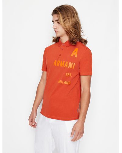 Armani Exchange Kurzärmeliges Poloshirt - Orange