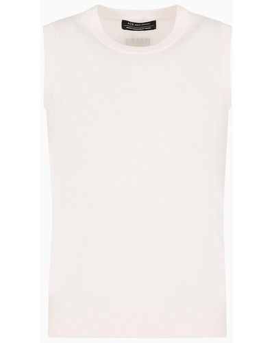 Armani Exchange Knitted Tops - White