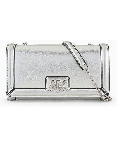 Armani Exchange Wallet On Chain With Logo - White