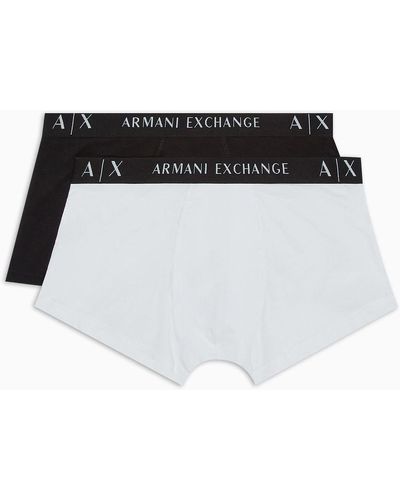 Armani Exchange Pack 2 Boxer In Jersey Stretch - Nero