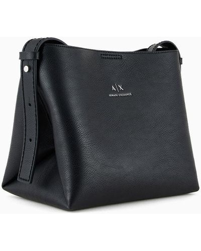 Armani Exchange Crossbody Bucket Bag - Black