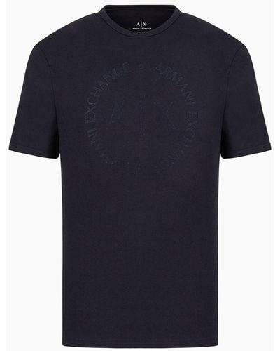Armani Exchange T-shirt Regular Fit In Jersey - Blu