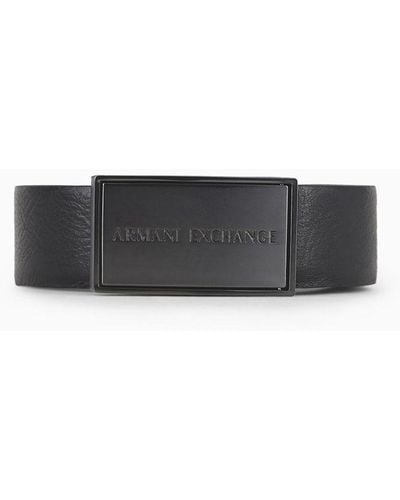 Armani Exchange Faux Leather Belt - White