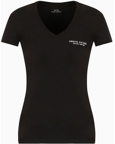 Armani Exchange Logo-T-Shirt - Schwarz