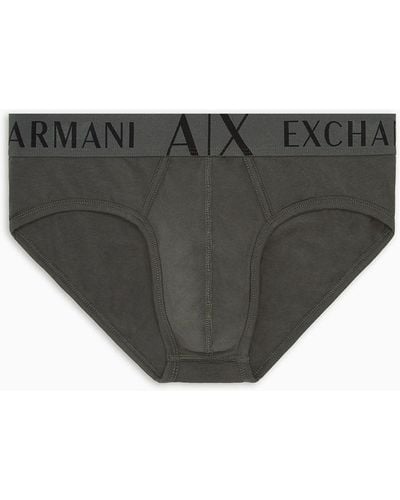 Armani Exchange Stretch Cotton Briefs - Gray