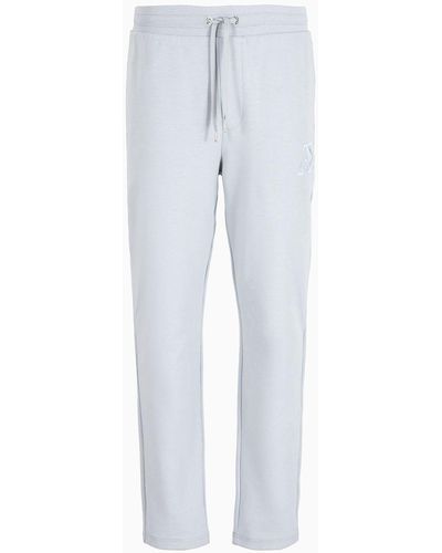 Armani Exchange Cotton Blend Jogger Pants With Logo - Gray