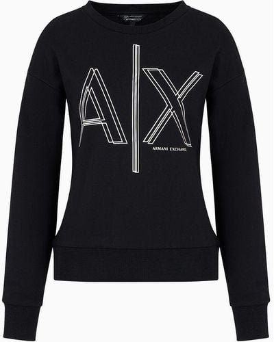 Armani Exchange Asv Crew Neck Sweatshirt - Black