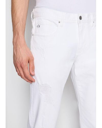 Armani Exchange Jeans Slim - Blanc