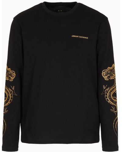 Armani Exchange Lunar New Year Long Sleeve T-shirt - Black