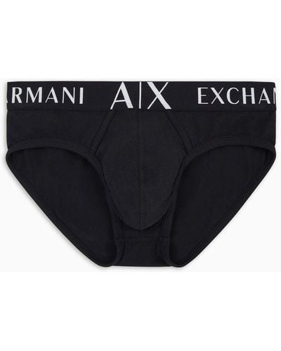 Armani Exchange Stretch Cotton Briefs - Black