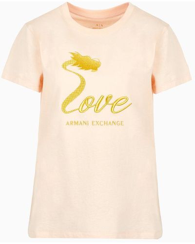 Armani Exchange Regular Fit T-shirts - Natural