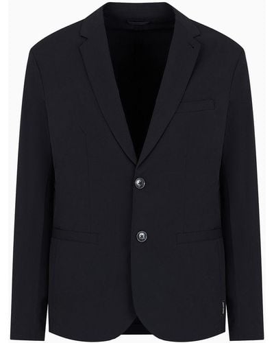 Armani Exchange Single-breasted Ultra-stretch Twill Jacket - Black