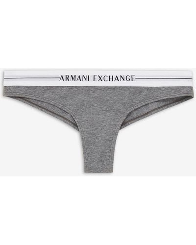 Armani Exchange Icon Logo Stretch Cotton Brief - Gray
