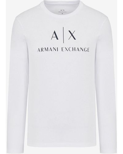 Armani Exchange T-shirt À ches Longues - Blanc