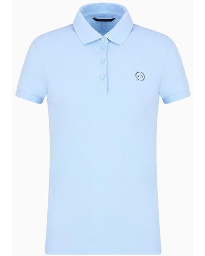 Armani Exchange Pima Cotton Pique Polo Shirt - Blue