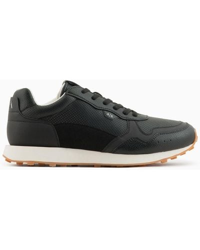 Armani Exchange Trainers With Tone-on-tone Inserts - Black