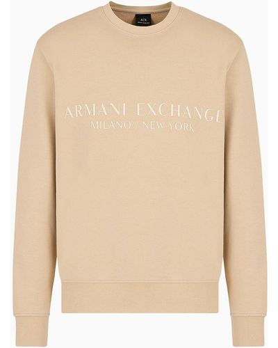 Armani Exchange Milano New York Crew Neck Sweatshirt - Natural