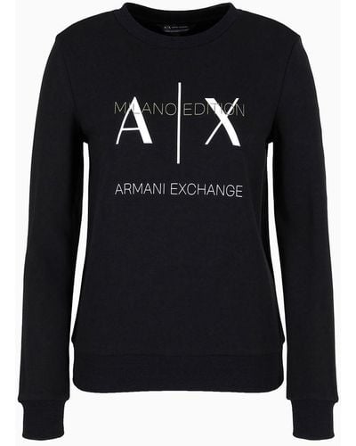 Armani Exchange A|X Armani Exchange Milano Edition Crewneck Pullover Sweatshirt - Schwarz