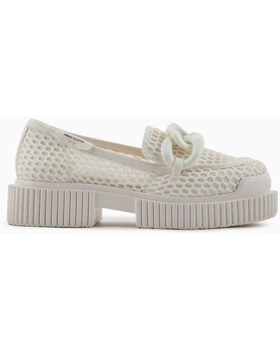 Armani Exchange Chunky Moccasins With Horsebit - White