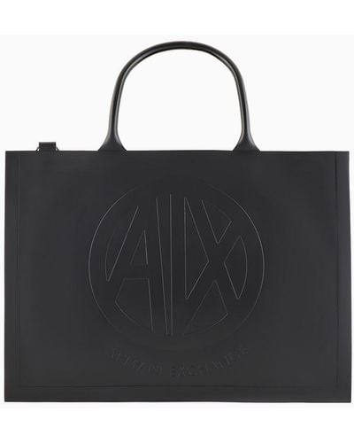 Armani Exchange Milky Bag Avec Logo Embossé En Matériau Recyclé - Noir