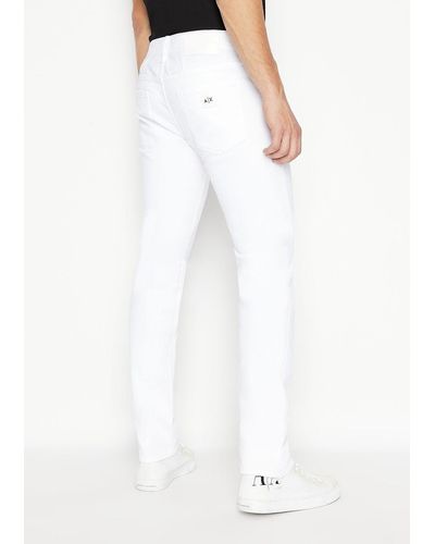 Armani Exchange J13 Stretch Slim Fit Denim Jeans - White