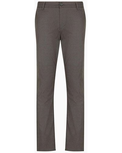 Armani Exchange Chino Pants In Cotton Gabardine - Gray