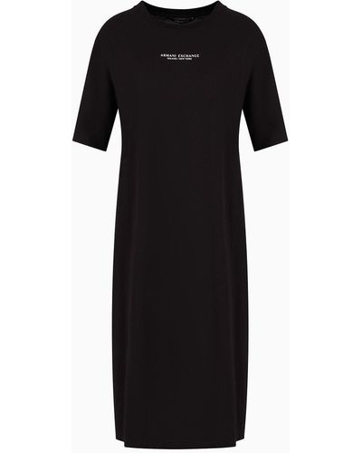 Armani Exchange Milano New York Cotton Dress - Black