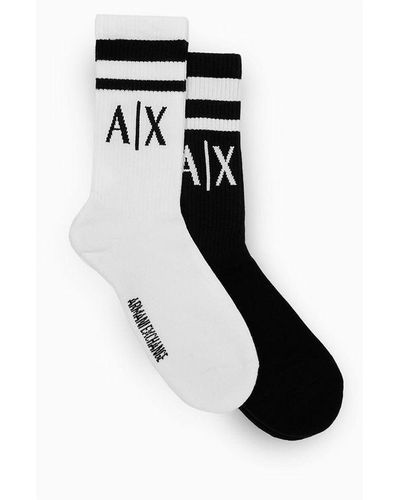 Emporio Armani Two Pack Of Terrycloth Socks - Black