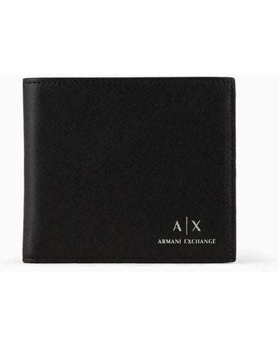 Armani Exchange Leather Bifold Wallet - Black