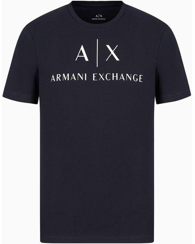Armani Exchange Camiseta De Punto Regular Fit - Azul