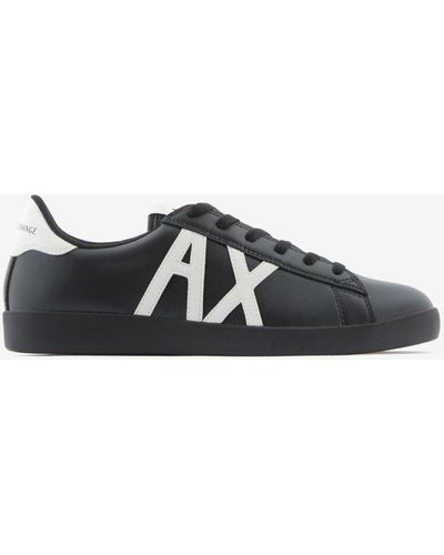 Armani Exchange Sneakers In Action Leather - Black