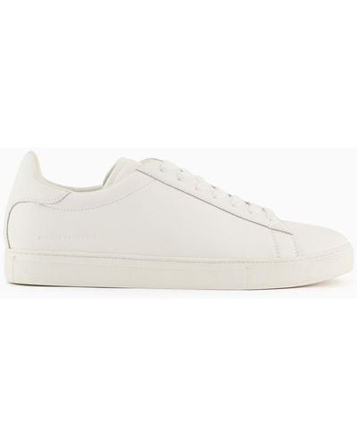Armani Exchange Leather Sneakers - White