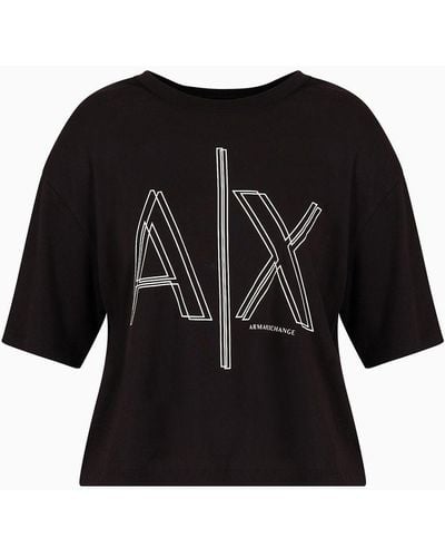 Armani Exchange Camisetas De Tipo Crop - Negro