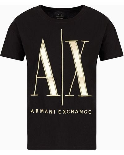 Armani Exchange Camisetas De Corte Estándar - Negro