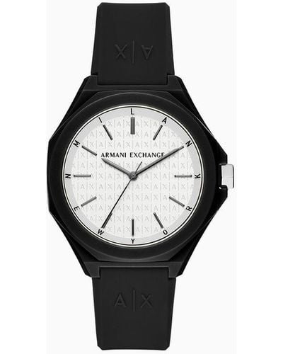 Armani Exchange Rubber Strap Watches - Black
