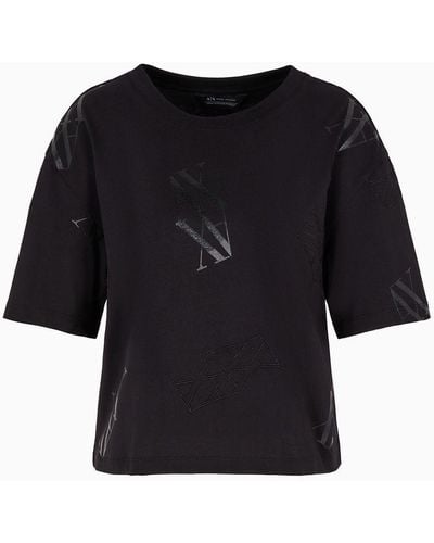 Armani Exchange Cropped T-shirts - Black