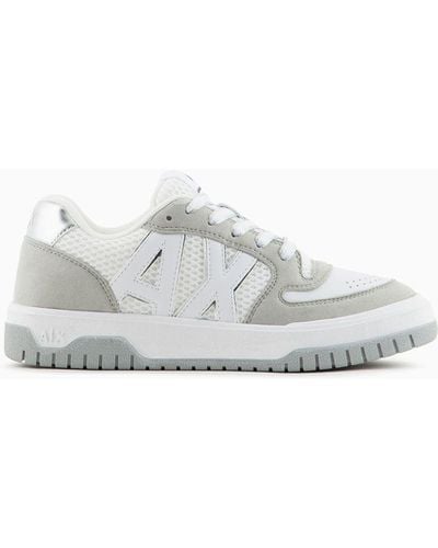 Armani Exchange Two-tone Trainers With Logo - White