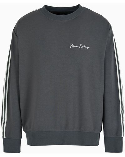 Armani Exchange Signature Logo Crewneck Sweatshirt - Grey