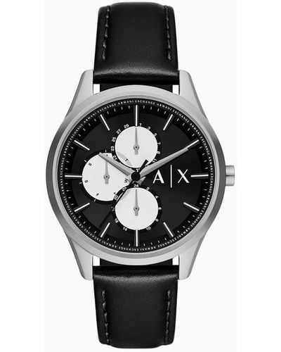 Armani Exchange Leather Strap Watches - Multicolor