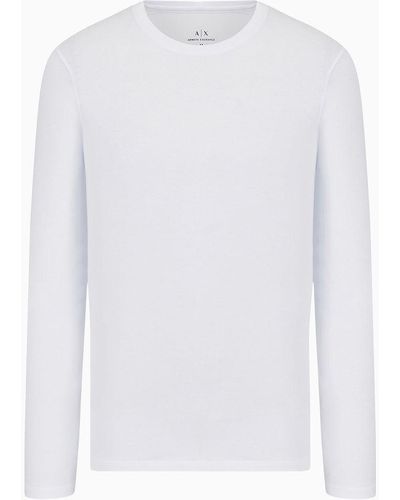 Armani Exchange Langärmliges T-shirt - Weiß