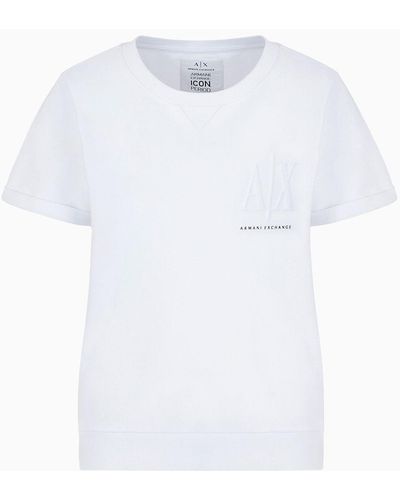 Armani Exchange Icon Logo Short Sleeve Sweatshirt - White