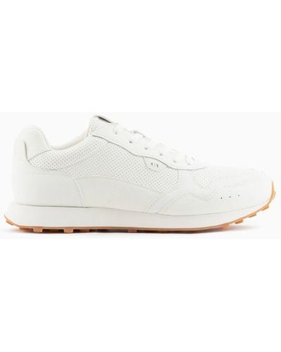 Armani Exchange Sneakers With Tone-on-tone Inserts - White