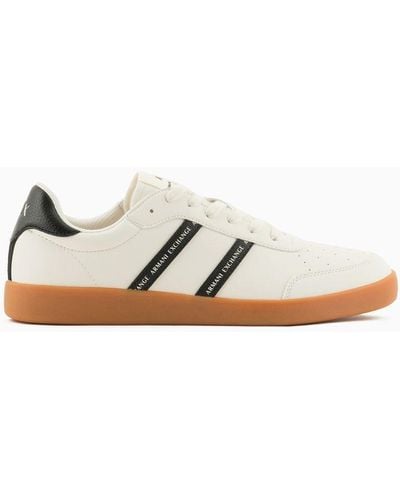 Armani Exchange Econappa Trainers With Tone-on-tone Details - White