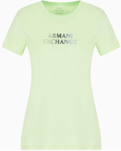 Armani Exchange Regular Fit T-shirt In Asv Organic Cotton - Green
