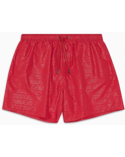 Armani Exchange Patterned Boxer Costume In Asv Fabric - Red