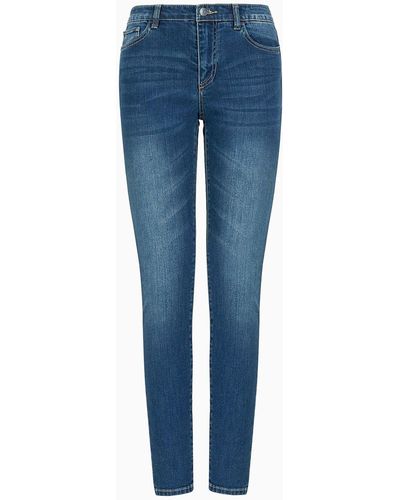 Armani Exchange Jeans J01 Super Skinny Fit In Denim Stretch - Blu
