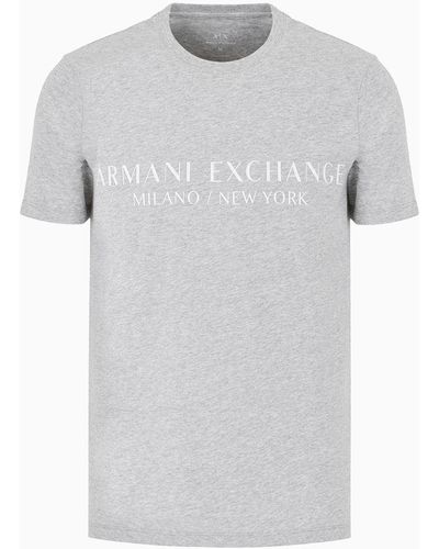 Armani Exchange Jersey-t-shirt In Normaler Passform - Grau