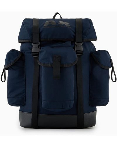 Armani Exchange Backpack With Multipockets - Blue